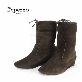 レペット(repetto)のレペット ムートン　ショートブーツ 37　23.0　ダークブラウン　(ブーツ)