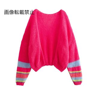 🧤12月新作⛸️13244◆pink ピンク ニット カーディガン(カーディガン)