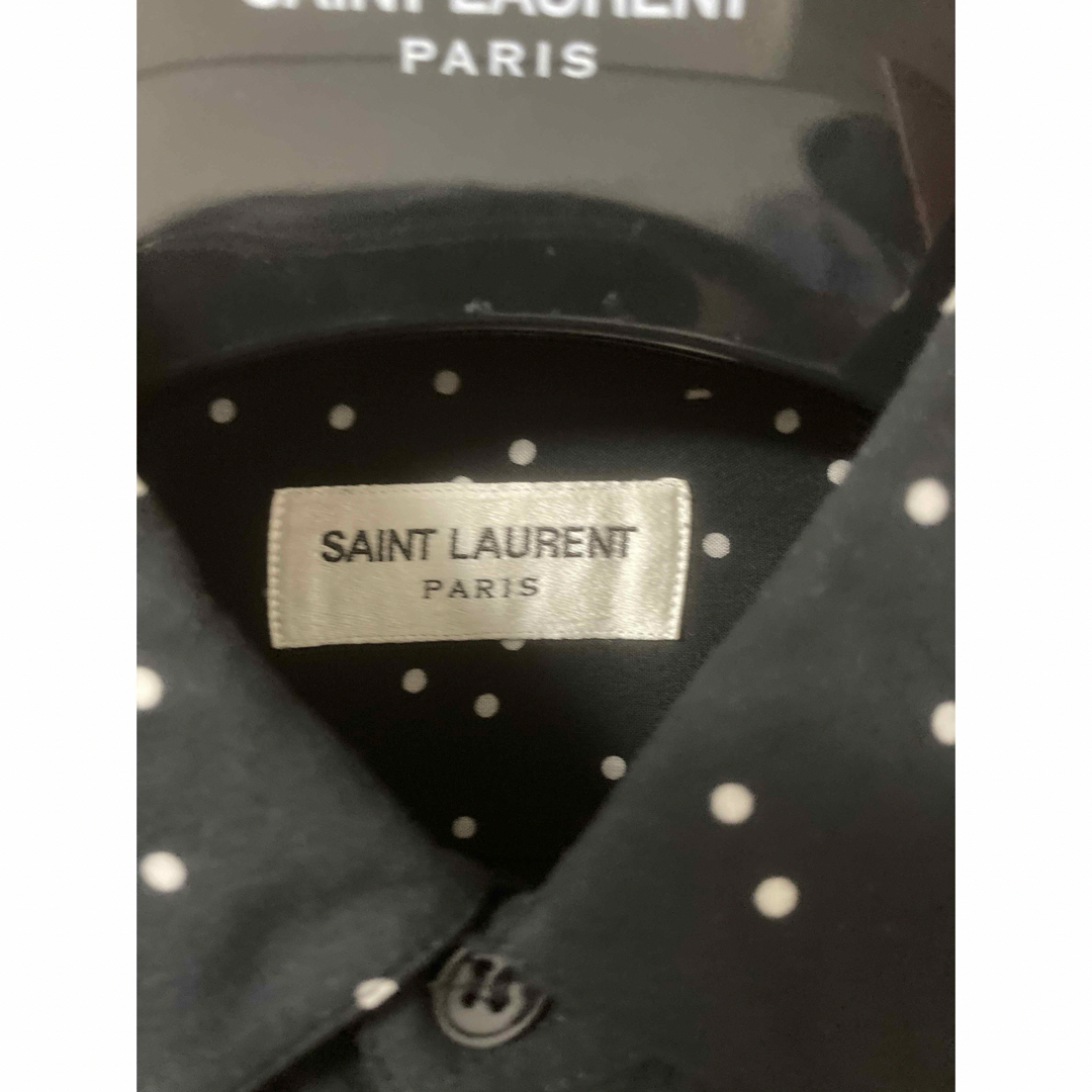 Saint Laurent(サンローラン)のサンローラン　シャツ　長袖　ドット　ブラック メンズのトップス(シャツ)の商品写真