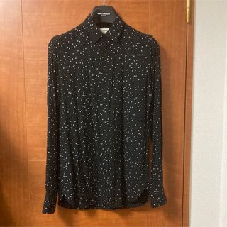 サンローラン(Saint Laurent)のサンローラン　シャツ　長袖　ドット　ブラック(シャツ)