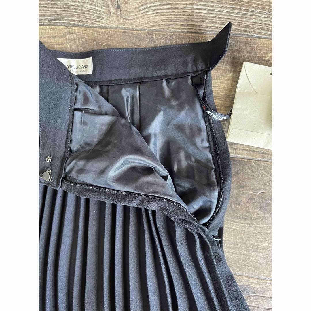 ANDRELUCIANO プリーツスカート　ブラック　Mサイズ　新品未使用 レディースのスカート(ひざ丈スカート)の商品写真