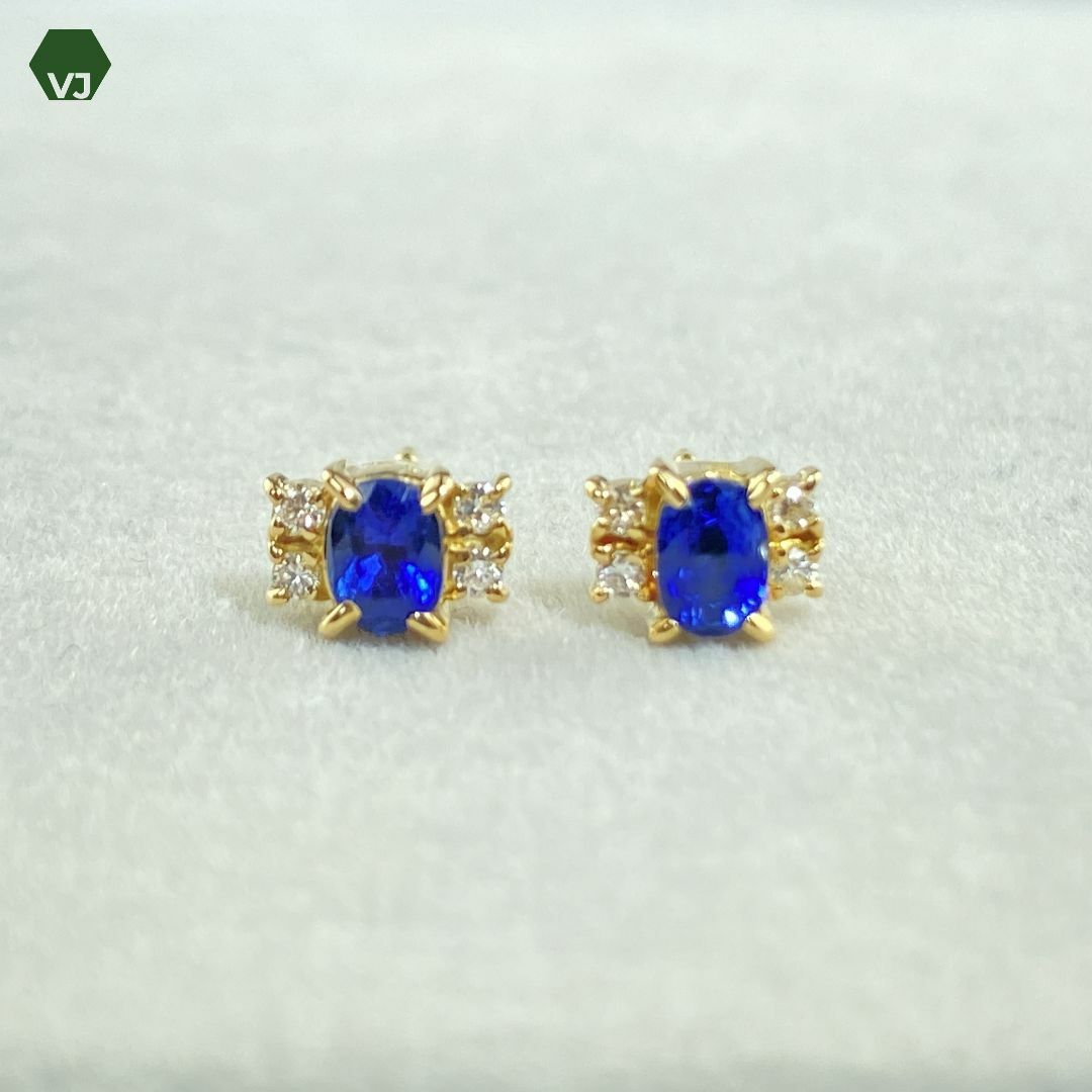 24-21】サファイア ダイヤモンド ピアス S0.78ct D0.1ct 24-21】サファイア ダイヤモンド ピアス S0.78ct D0.1ct