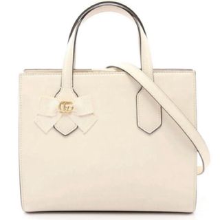 グッチ(Gucci)の希少 日本限定 グッチ GUCCI GGリボン 2WAYバッグレザー アイボリー(ハンドバッグ)