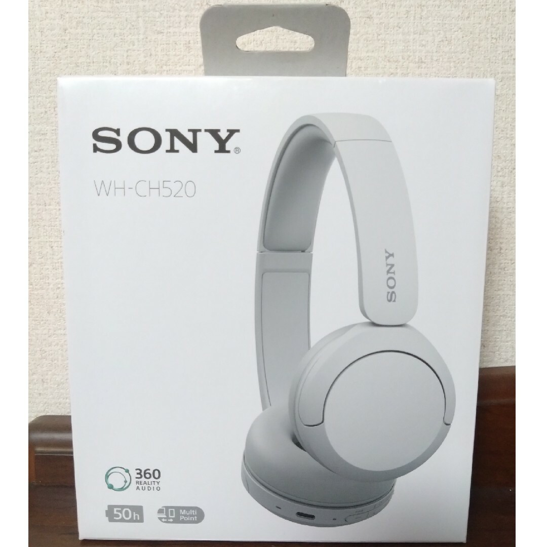 SONY(ソニー)のSONY ワイヤレスヘッドホン WH-CH520(W) スマホ/家電/カメラのオーディオ機器(ヘッドフォン/イヤフォン)の商品写真