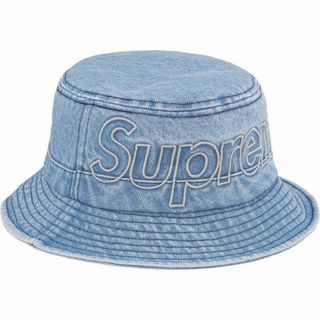 シュプリーム(Supreme)のM/L Supreme Outline Crusher Denim ハット 青(ハット)