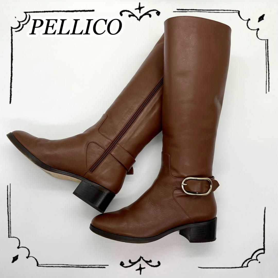 PELLICO(ペリーコ)の【雑誌掲載】美品✨PELLICO　ペリーコ ロングブーツ バックル レザー 37 レディースの靴/シューズ(ブーツ)の商品写真