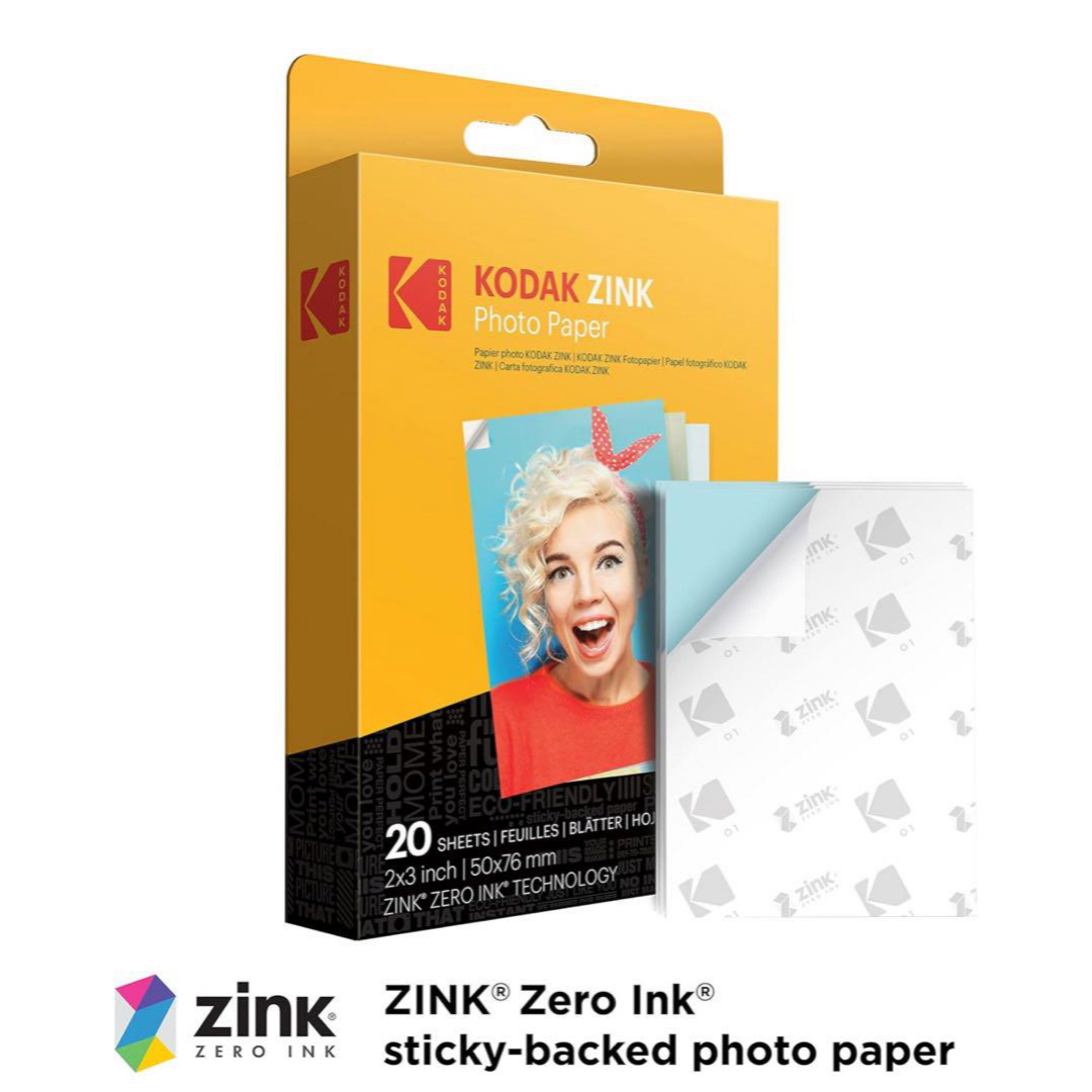 【未開封✨】コダック2x3インチ ジンクフォトペーパー（20枚) ZINK スマホ/家電/カメラのカメラ(その他)の商品写真