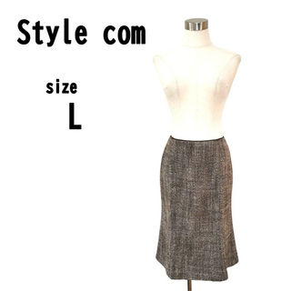 【L(11)】Style com スタイルコム レディース ツイード スカート(ひざ丈スカート)