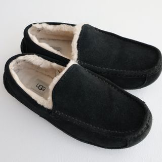 アグ(UGG)の27 美品 アグ UGG メンズ 黒 ブラック 冬 モカシン スリッポン(スリッポン/モカシン)