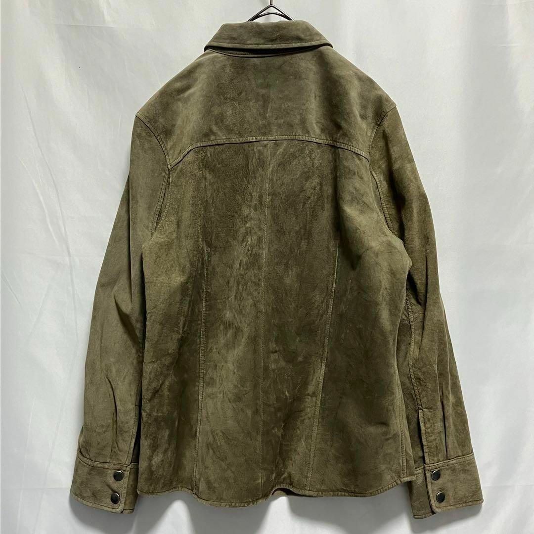 Eddie Bauer(エディーバウアー)の90s エディーバウアー スエード レザー ウエスタン ジャケット シャツ 古着 メンズのジャケット/アウター(レザージャケット)の商品写真