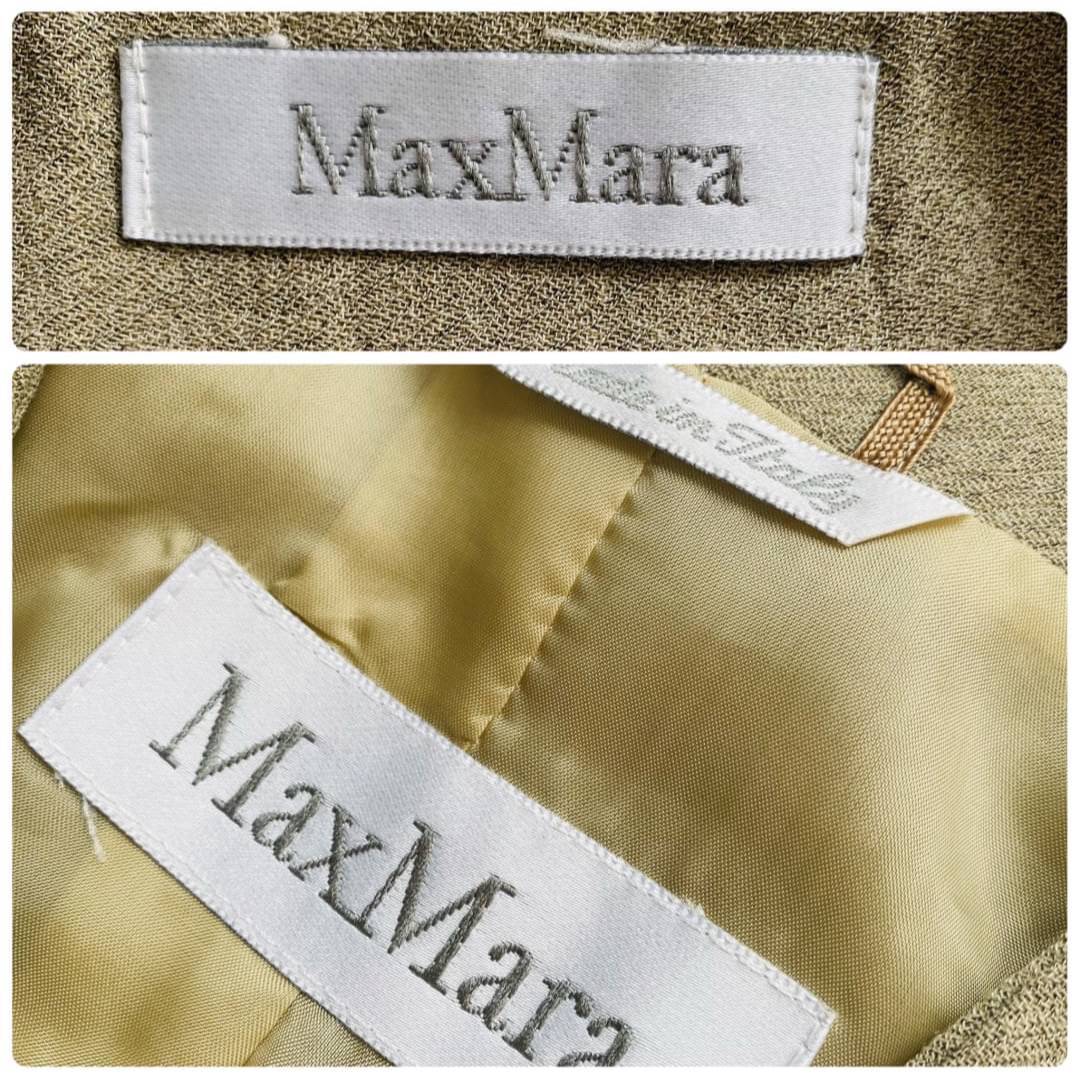 Max Mara(マックスマーラ)の美品 マックスマーラ 最高級白タグ ノーカラージャケット スカート セットアップ レディースのフォーマル/ドレス(スーツ)の商品写真