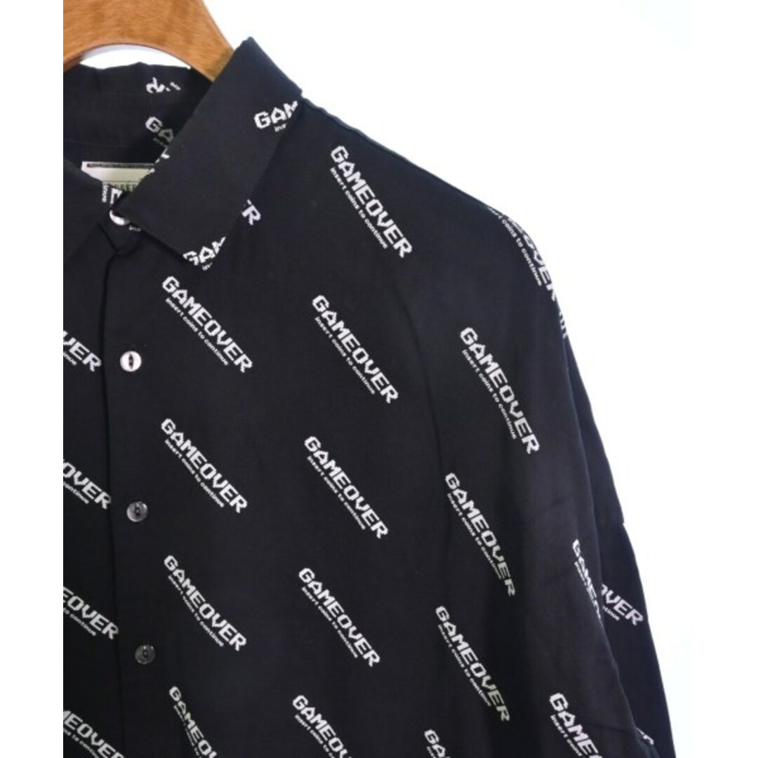 SHAREEF(シャリーフ)のSHAREEF シャリーフ カジュアルシャツ 1(S位) 黒x白(総柄) 【古着】【中古】 メンズのトップス(シャツ)の商品写真