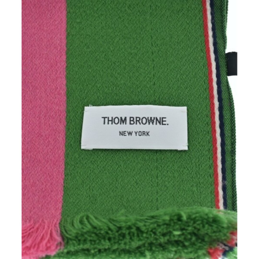 THOM BROWNE(トムブラウン)のTHOM BROWNE トムブラウン マフラー - 緑xピンクx赤等 【古着】【中古】 メンズのファッション小物(マフラー)の商品写真