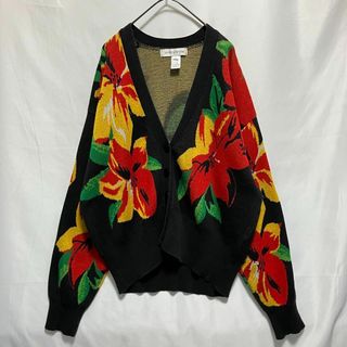 ヴィンテージ(VINTAGE)の90s ビンテージ フラワー ボタニカル 花 柄 カーディガン 古着(カーディガン)