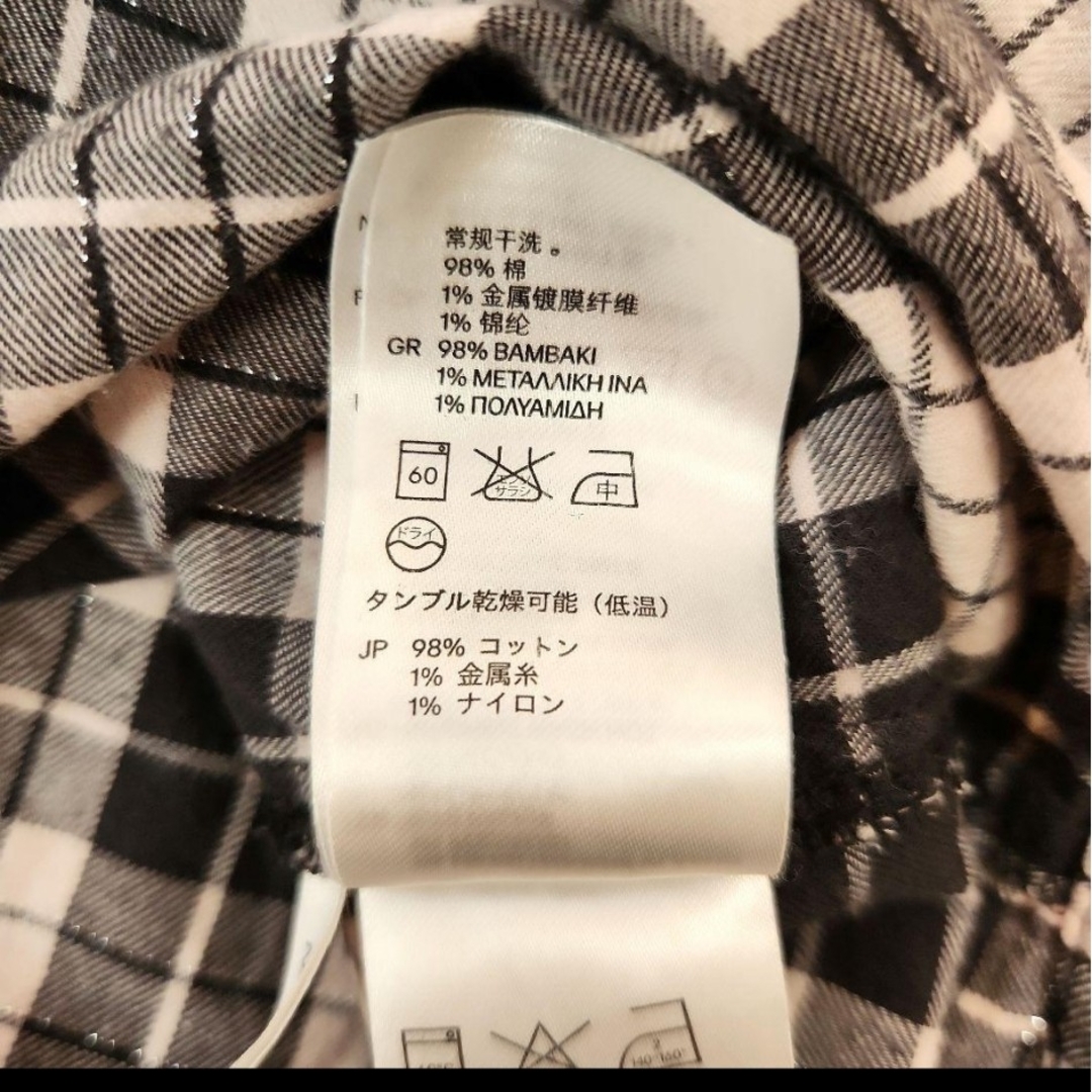 H&M(エイチアンドエム)のH&M エイチアンドエム 長袖 シャツ 90サイズ ピンク ブラック チェック キッズ/ベビー/マタニティのキッズ服女の子用(90cm~)(ブラウス)の商品写真