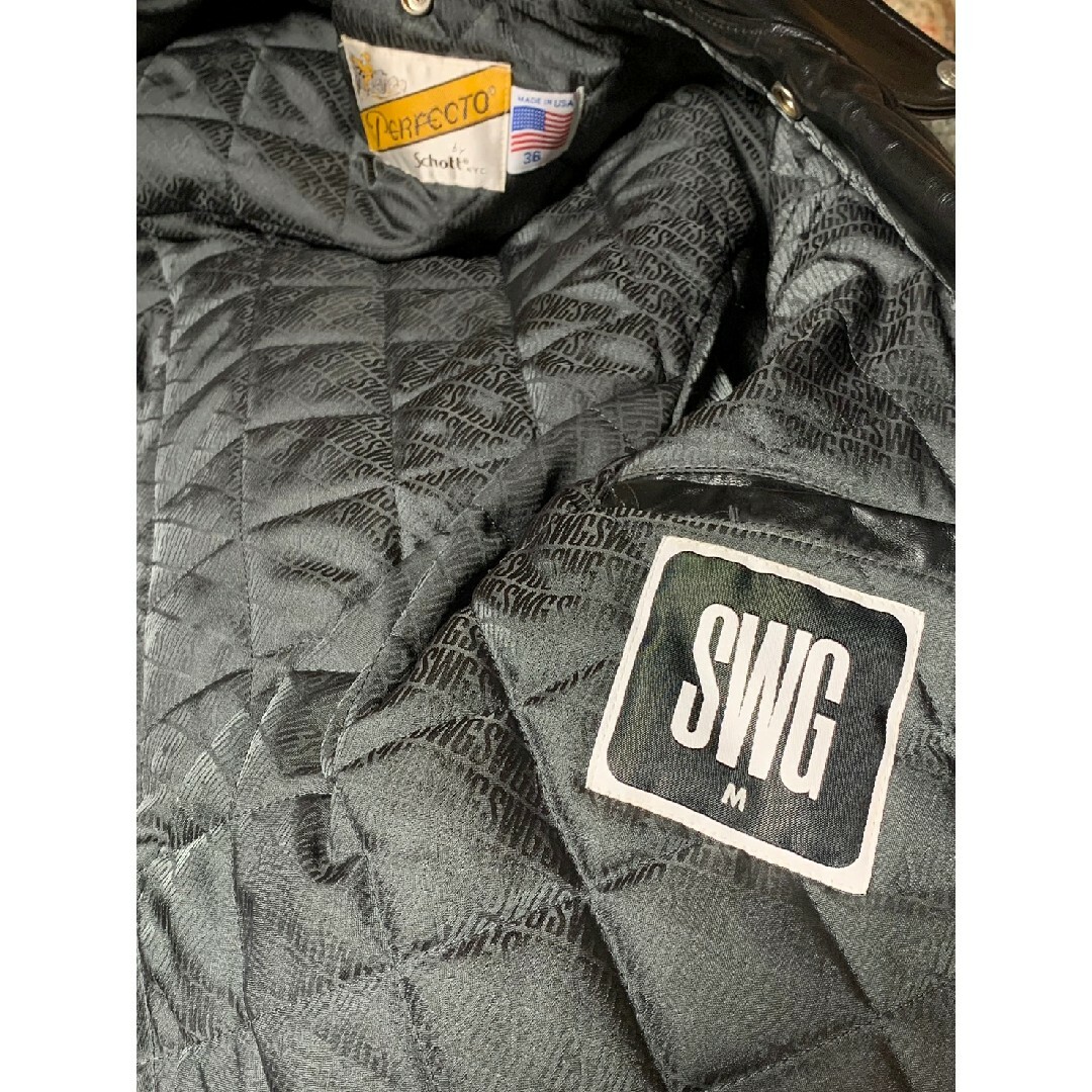 schott(ショット)のSchott x SWAGGER　ホースハイド　ダブルライダースジャケット メンズのジャケット/アウター(ライダースジャケット)の商品写真