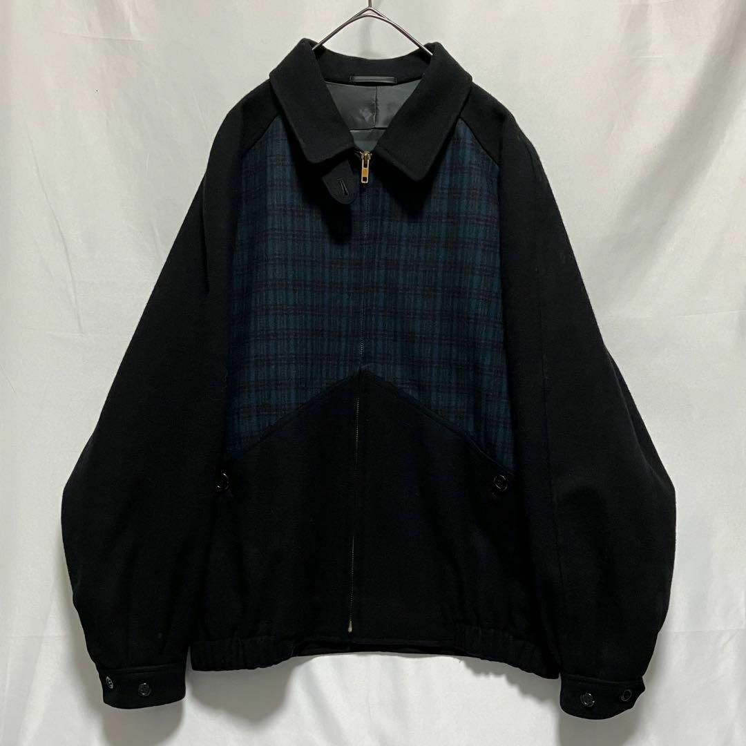 MEN'S BIGI(メンズビギ)の80s MEN'S BIGI チェック 切り替え ブルゾン ジャケット 古着 メンズのジャケット/アウター(ブルゾン)の商品写真