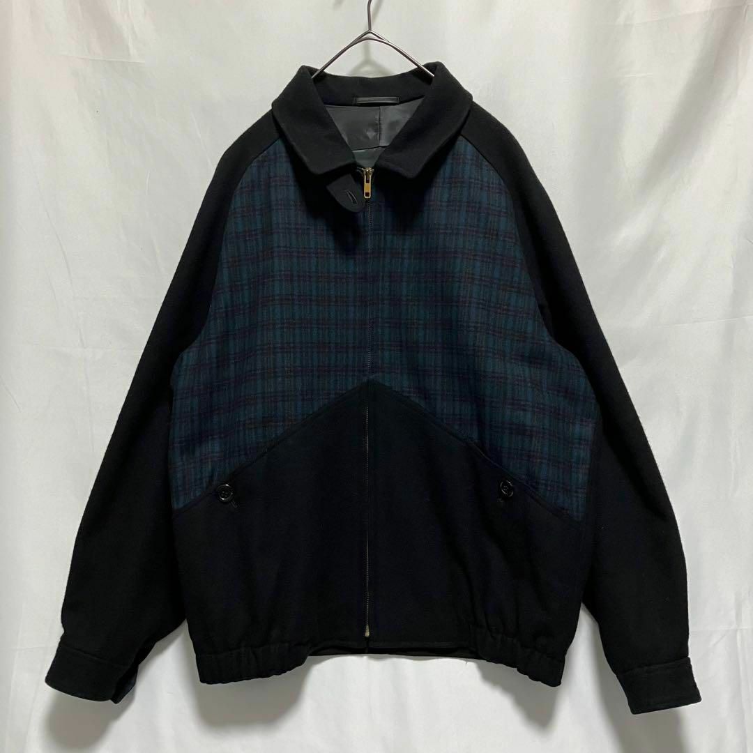 MEN'S BIGI(メンズビギ)の80s MEN'S BIGI チェック 切り替え ブルゾン ジャケット 古着 メンズのジャケット/アウター(ブルゾン)の商品写真