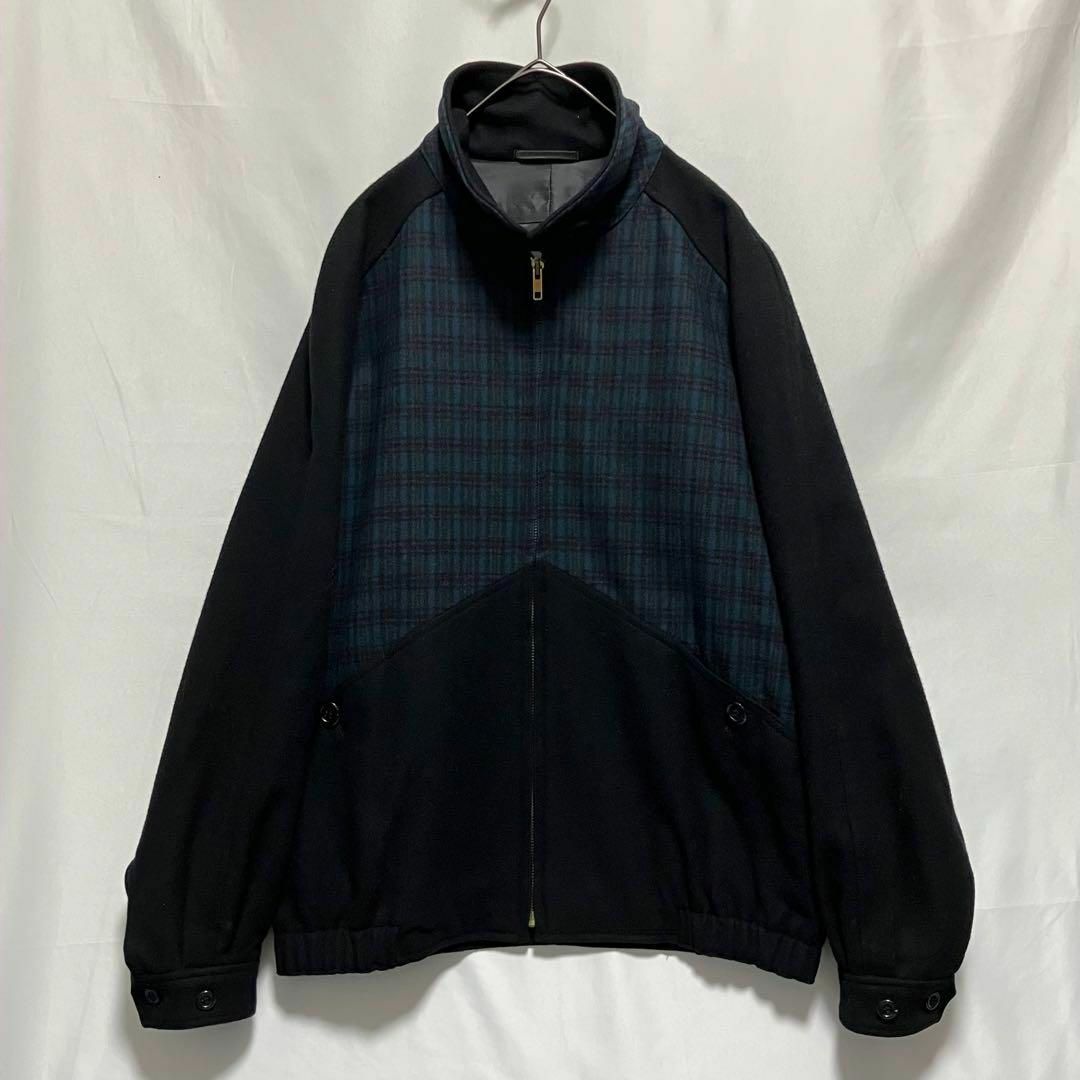 MEN'S BIGI(メンズビギ)の80s MEN'S BIGI チェック 切り替え ブルゾン ジャケット 古着 メンズのジャケット/アウター(ブルゾン)の商品写真