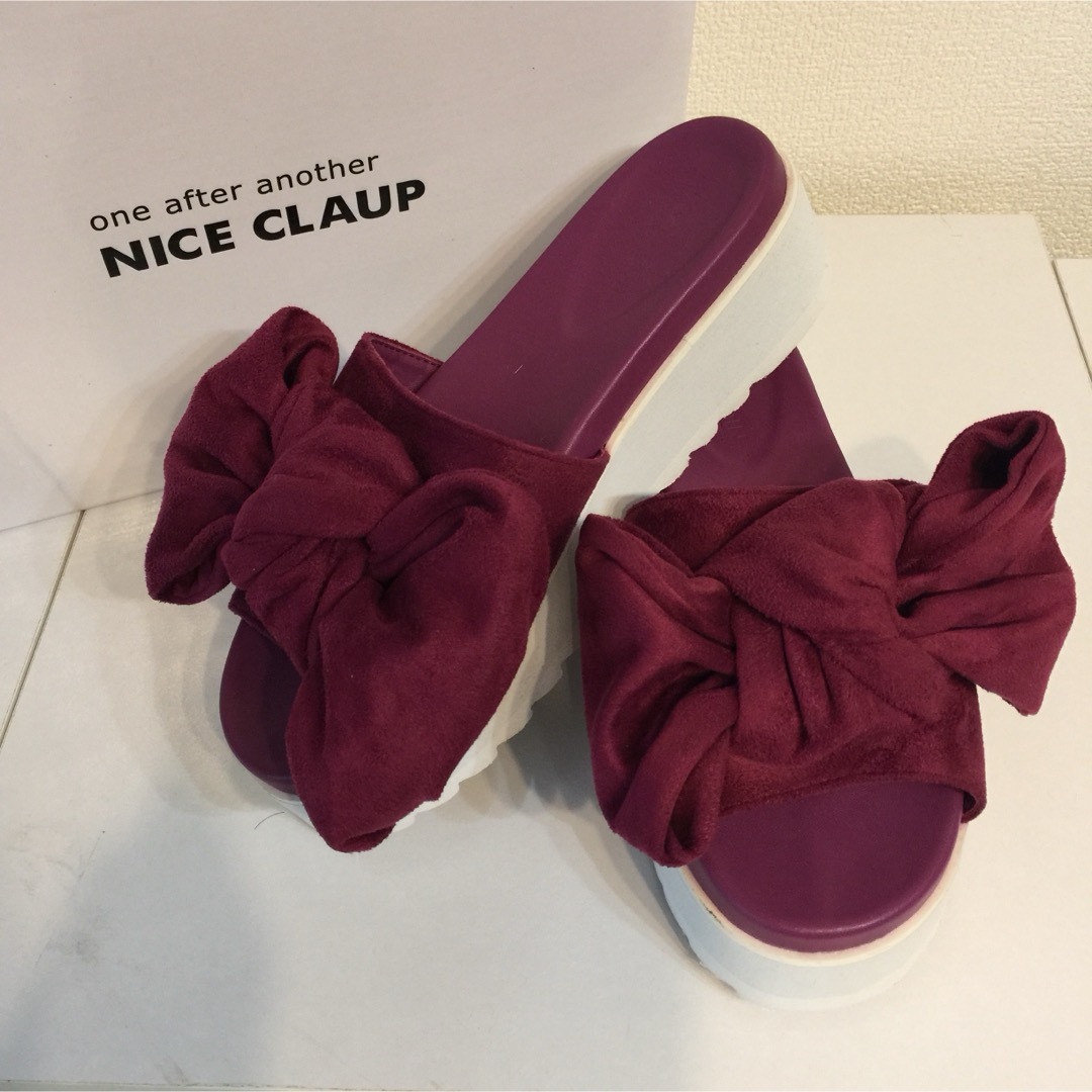 NICE CLAUP(ナイスクラップ)の【新品】NICE CLAUP.りぼんサンダル.箱なし レディースの靴/シューズ(サンダル)の商品写真