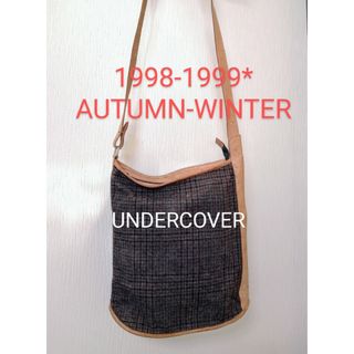 アンダーカバー(UNDERCOVER)のUNDERCOVER　2way　バッグ レザー × ウール  チェック　レア(ショルダーバッグ)