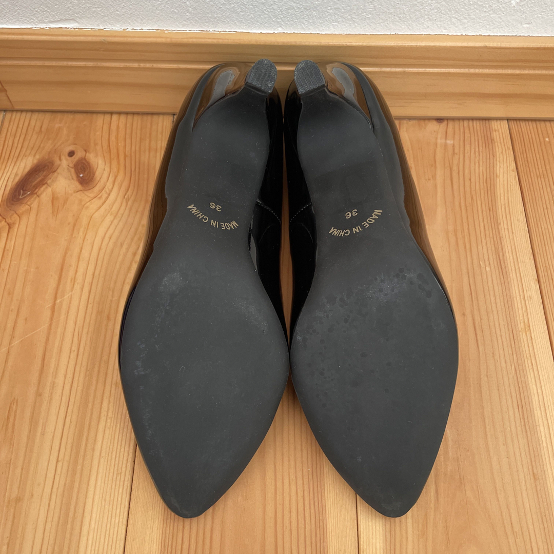 Rope' Picnic(ロペピクニック)のロペピクニック 黒 エナメル 23cm レディースの靴/シューズ(ハイヒール/パンプス)の商品写真