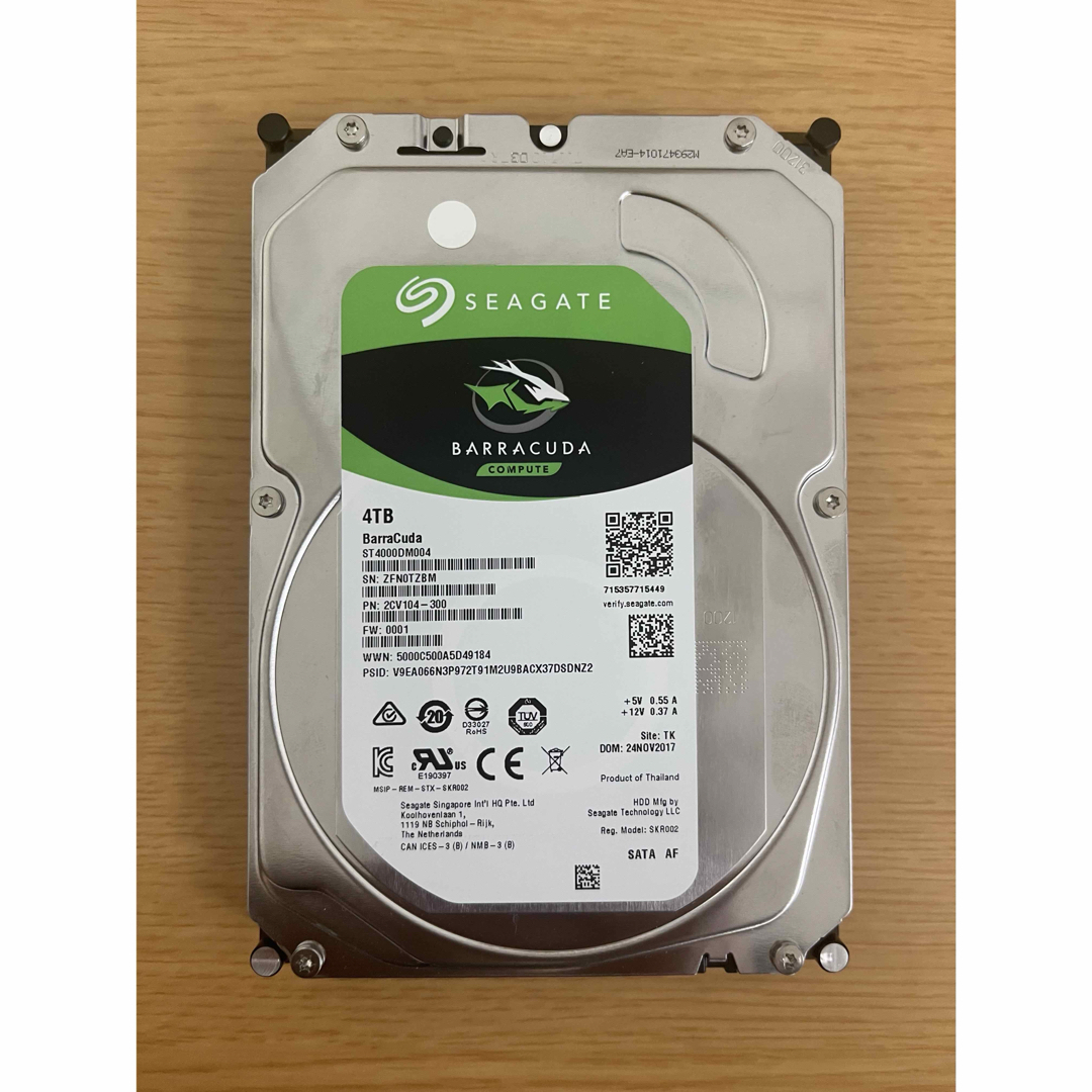 SEAGATE(シーゲイト)の3.5インチ 4TB HDD SEAGATE ST4000DM004 スマホ/家電/カメラのPC/タブレット(PCパーツ)の商品写真