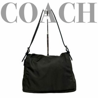 コーチ(COACH)の良品 COACH 2407ショルダーバッグ キャンバス 無地 レザー ブラック(その他)