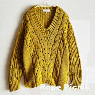 ロペピクニック(Rope' Picnic)の【ROPE' PiCNiC】ケーブルニット+ボールジィ ラビットファー2点セット(ニット/セーター)