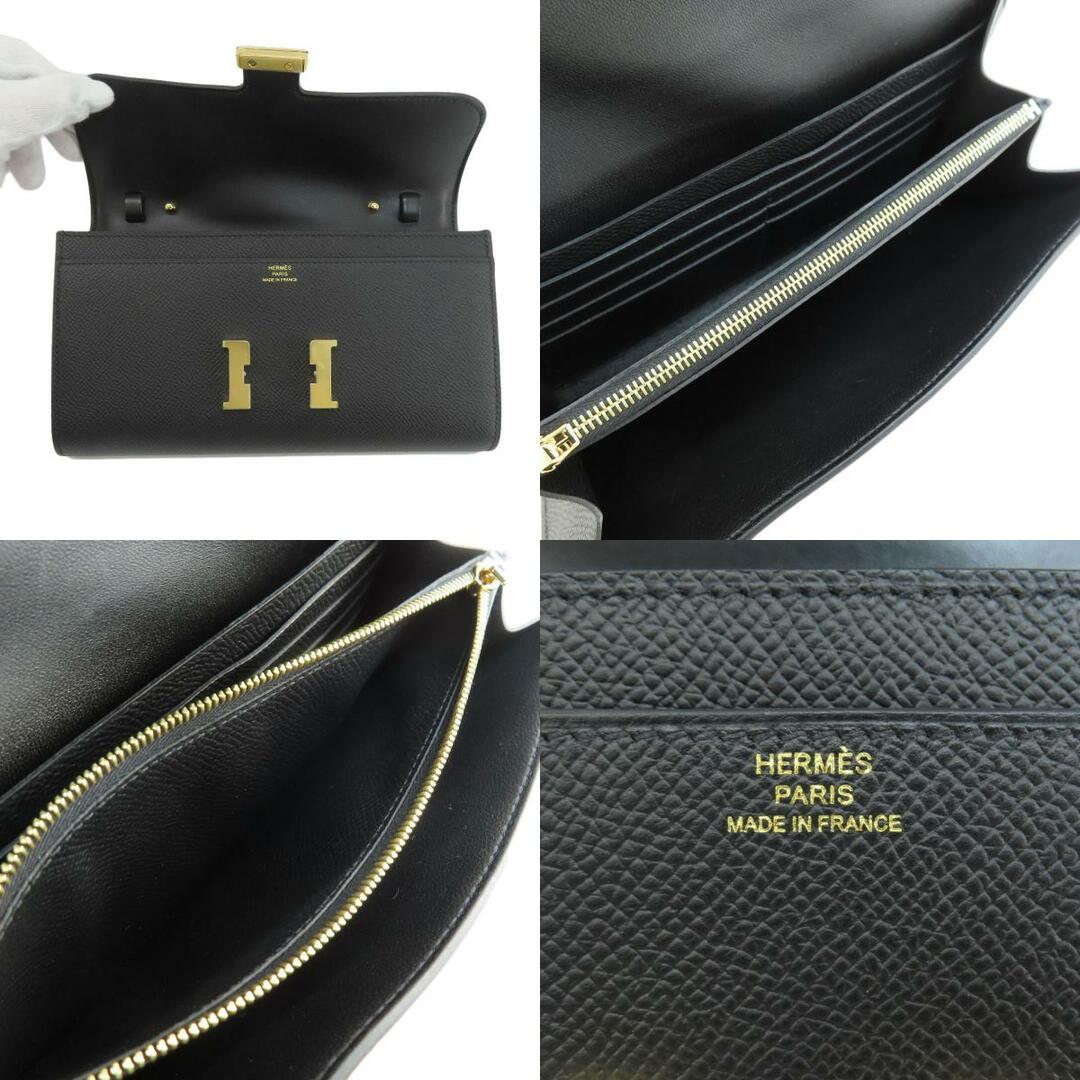 長財布素材HERMES コンスタンストゥー・ゴー 黒 ブラック ゴールド金具 長財布（小銭入れあり） エプソン レディース