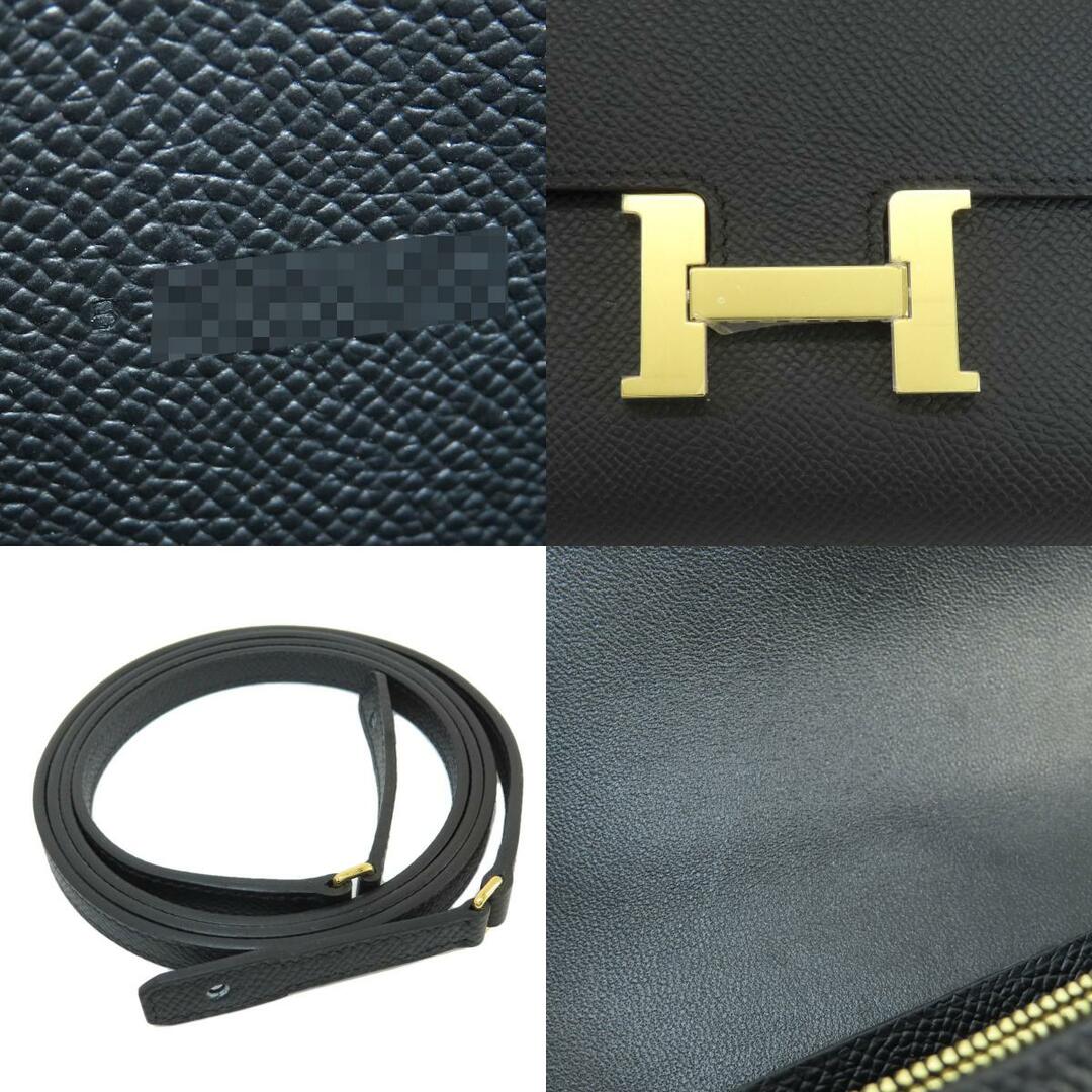 長財布素材HERMES コンスタンストゥー・ゴー 黒 ブラック ゴールド金具 長財布（小銭入れあり） エプソン レディース