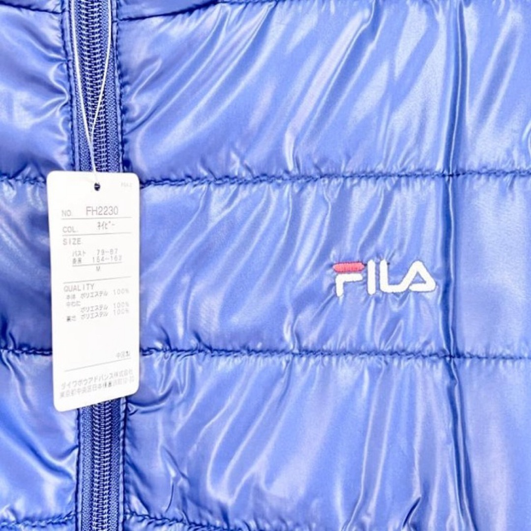 新品 レディース FILA フィラ ベンチ ダウン ロング コート M ネイビー レディースのジャケット/アウター(ダウンコート)の商品写真