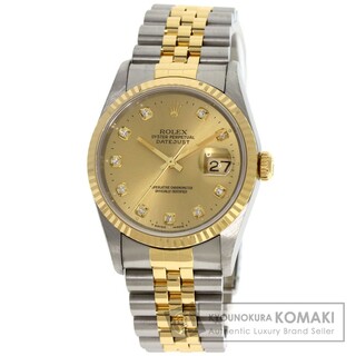ロレックス(ROLEX)のROLEX 16233G デイトジャスト 10P ダイヤモンド 腕時計 SS SSxK18YG メンズ(腕時計(アナログ))