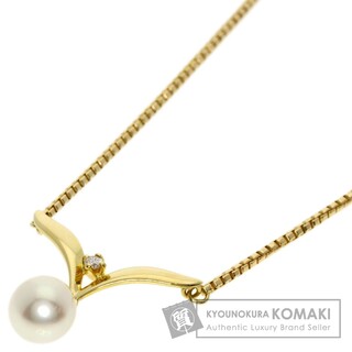 ミキモト(MIKIMOTO)のMIKIMOTO パール 真珠 ダイヤモンド ネックレス K18YG レディース(ネックレス)