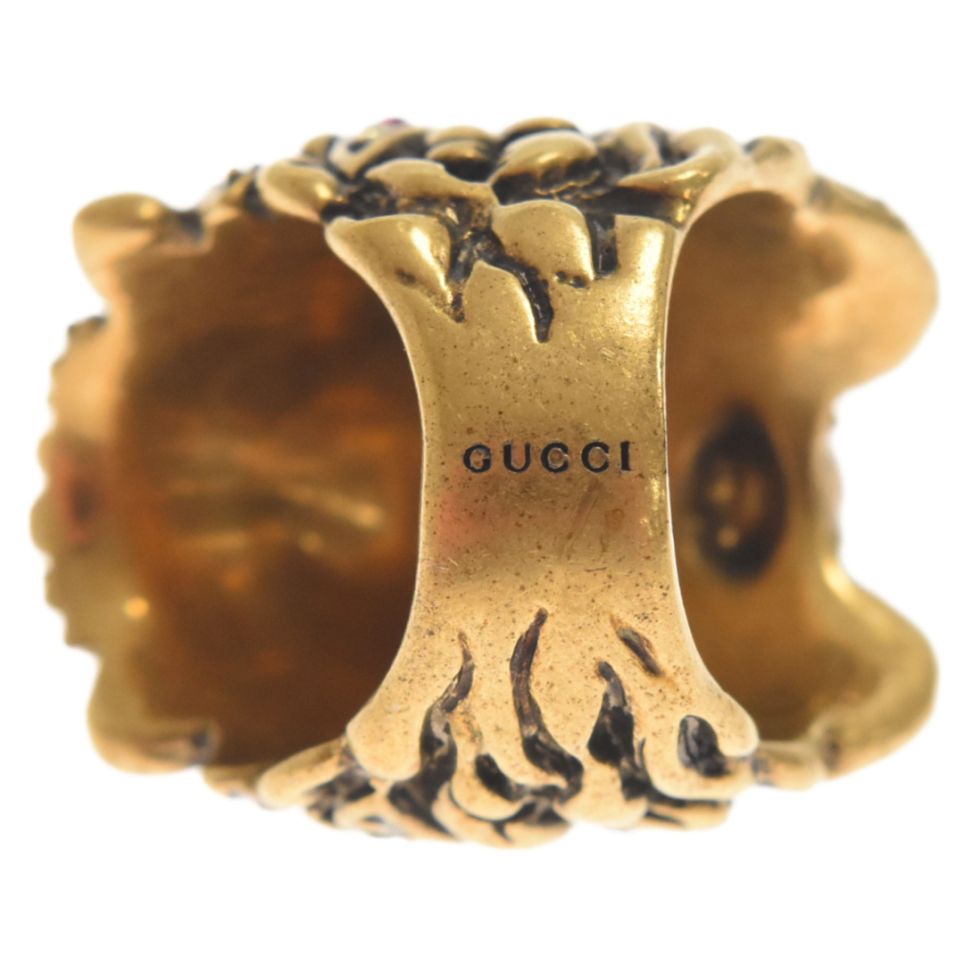 Gucci(グッチ)のGUCCI グッチ Lionhead Multicolor Stone Ring ライオンヘッドマルチカラーストーン付きリング ゴールド メンズのアクセサリー(リング(指輪))の商品写真