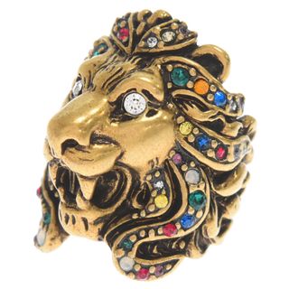 グッチ(Gucci)のGUCCI グッチ Lionhead Multicolor Stone Ring ライオンヘッドマルチカラーストーン付きリング ゴールド(リング(指輪))