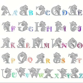 アルファベットのカッティングダイ(型紙/パターン)
