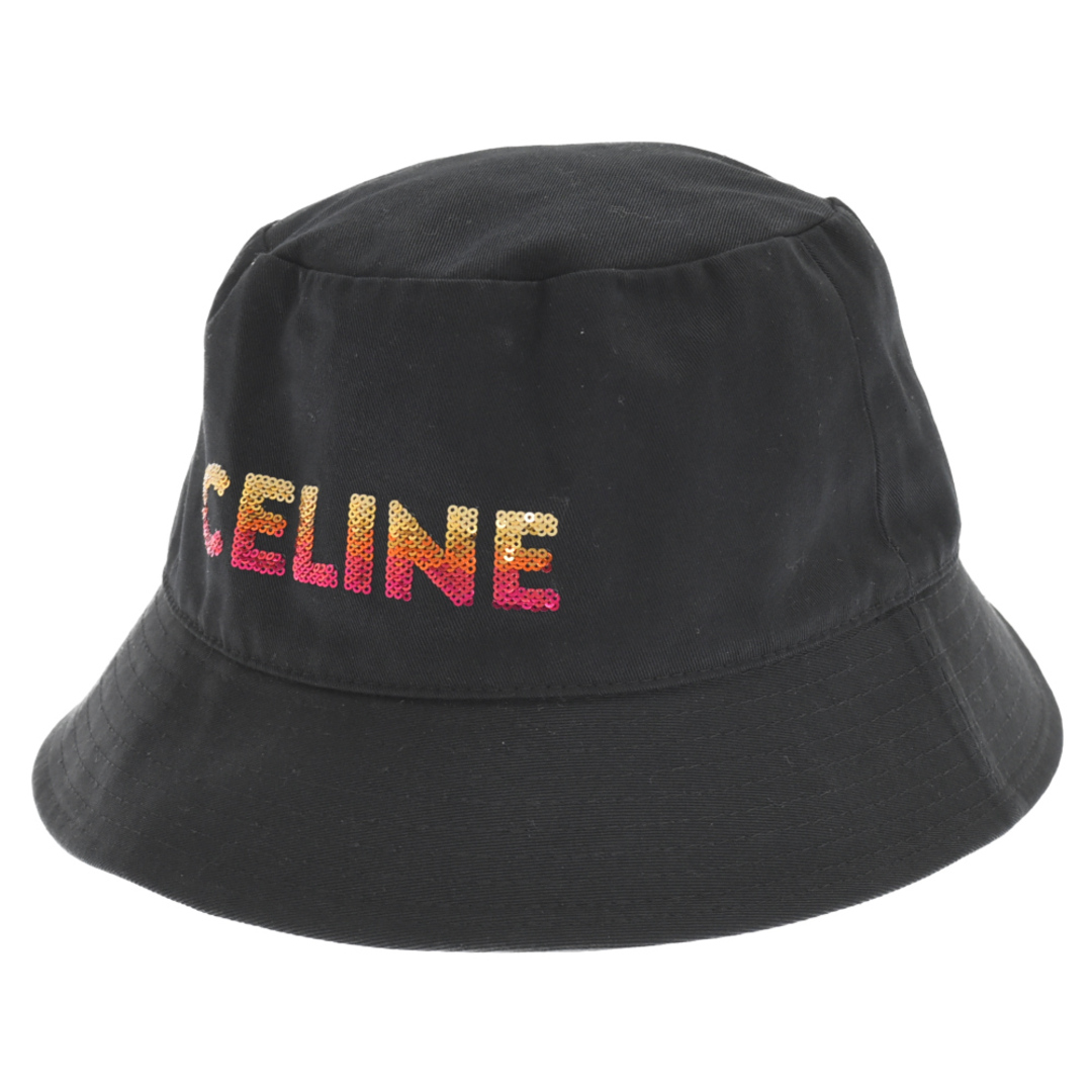 celine(セリーヌ)のCELINE セリーヌ 22AW Embroidered Bucket Hat Cotton Gabardine スパンコール エンブロイダリー グラデーションシークイン バケットハット 帽子 ブラック 2AUO1968P メンズの帽子(ハット)の商品写真