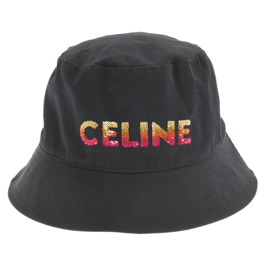 celine(セリーヌ)のCELINE セリーヌ 22AW Embroidered Bucket Hat Cotton Gabardine スパンコール エンブロイダリー グラデーションシークイン バケットハット 帽子 ブラック 2AUO1968P メンズの帽子(ハット)の商品写真