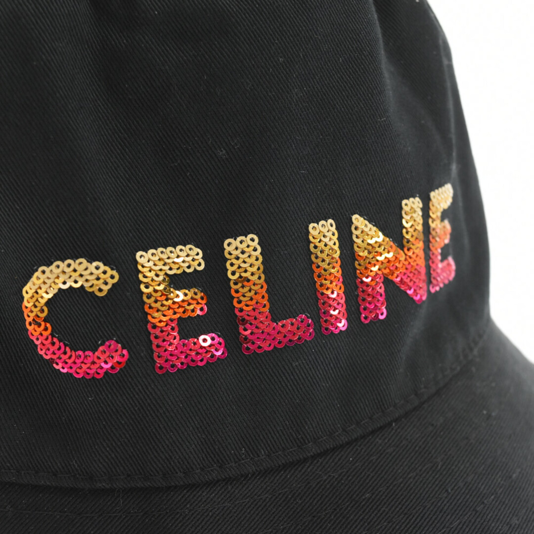 celine(セリーヌ)のCELINE セリーヌ 22AW Embroidered Bucket Hat Cotton Gabardine スパンコール エンブロイダリー グラデーションシークイン バケットハット 帽子 ブラック 2AUO1968P メンズの帽子(ハット)の商品写真