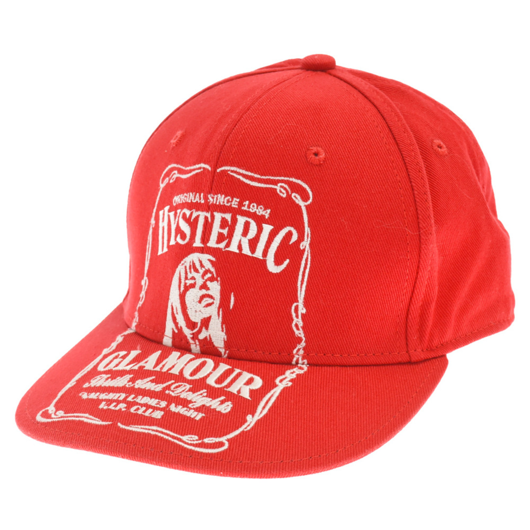 HYSTERIC GLAMOUR ヒステリックグラマー HYS WHISKY CAP ウイスキーロゴ刺繍キャップ 0263QH05 レッド帽子