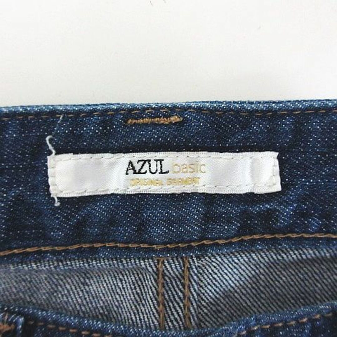 AZUL by moussy(アズールバイマウジー)のAZUL basic デニム ジーンズ テーパード ユーズド加工 M ブルー レディースのパンツ(デニム/ジーンズ)の商品写真