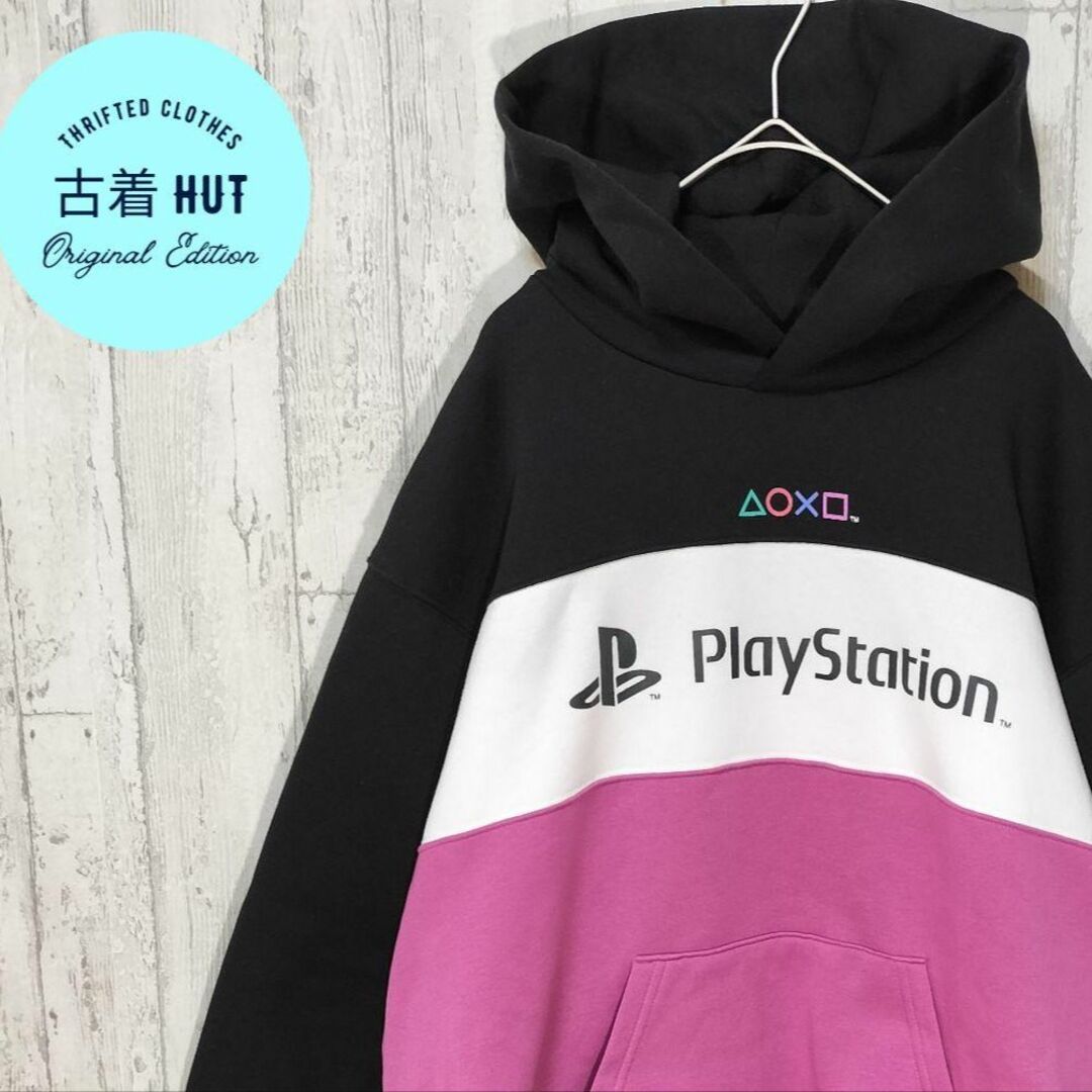 PlayStation - プレイステーション パーカー 古着 バイカラー PlayStation - プレイステーション パーカー 古着 バイカラー