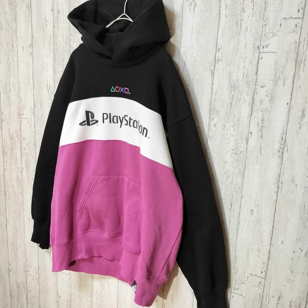 PlayStation - プレイステーション パーカー 古着 バイカラー PlayStation - プレイステーション パーカー 古着 バイカラー