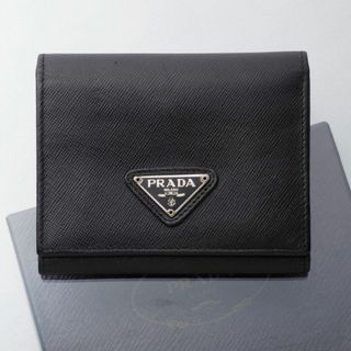 プラダ(PRADA)のK3654M 良品 プラダ 三角ロゴ サフィアーノ本革 三つ折 コンパクト 財布(財布)