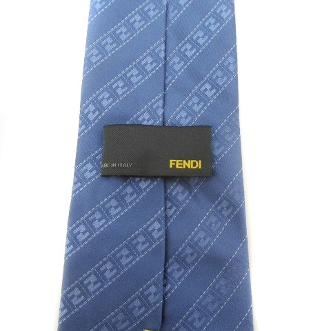 FENDI(フェンディ)のフェンディ ネクタイ ロゴ 総柄 斜めボーダー シルク ライトブルー 青系 メンズのファッション小物(ネクタイ)の商品写真