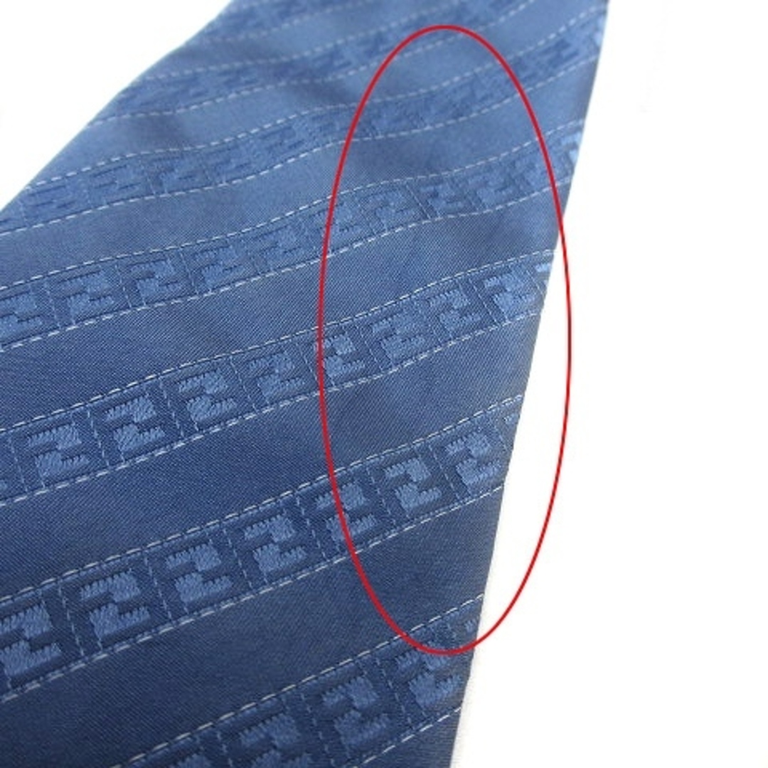 FENDI(フェンディ)のフェンディ ネクタイ ロゴ 総柄 斜めボーダー シルク ライトブルー 青系 メンズのファッション小物(ネクタイ)の商品写真