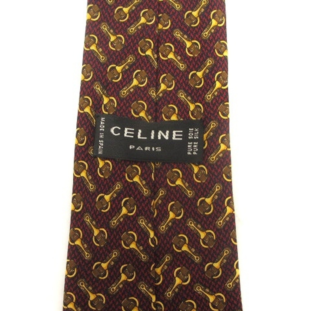 celine(セリーヌ)のセリーヌ ネクタイ 総柄 シルク100％ 赤 レッド 黄 紺 マルチカラー メンズのファッション小物(ネクタイ)の商品写真