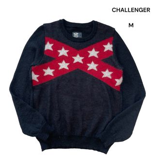 CHALLENGER チャレンジャー クルーネックニット セーター モヘア混 L(ニット/セーター)