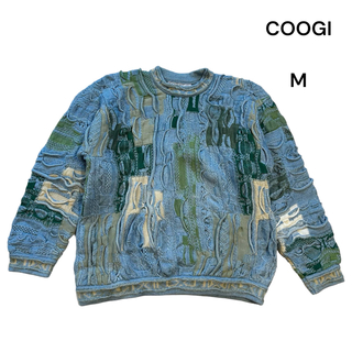 クージー(COOGI)のCOOGI クージー 3Dニット セーター コットン M 水色 オーストラリア製(ニット/セーター)